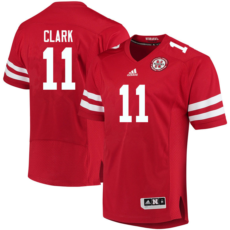 Men #11 Braxton Clark Nebraska Cornhuskers College Football Jerseys Sale-Red